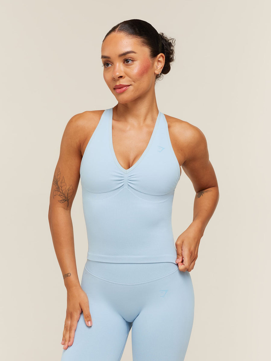 Gymshark Lift Seamless Tank with Shelf — Chilled Blue — 1