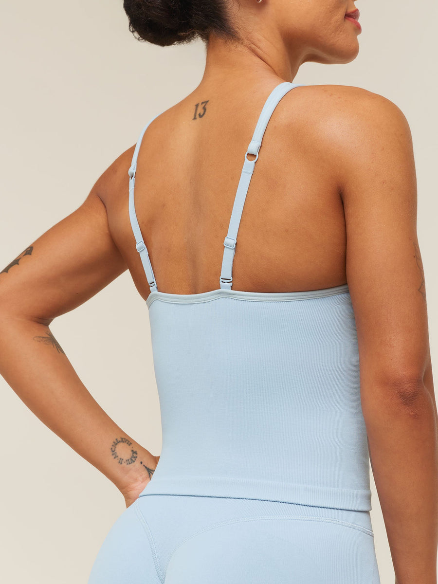 Gymshark Lift Seamless Tank with Shelf — Chilled Blue — 6