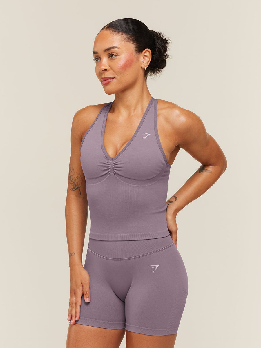 Gymshark Lift Seamless Tank with Shelf — Dusk Purple — 4