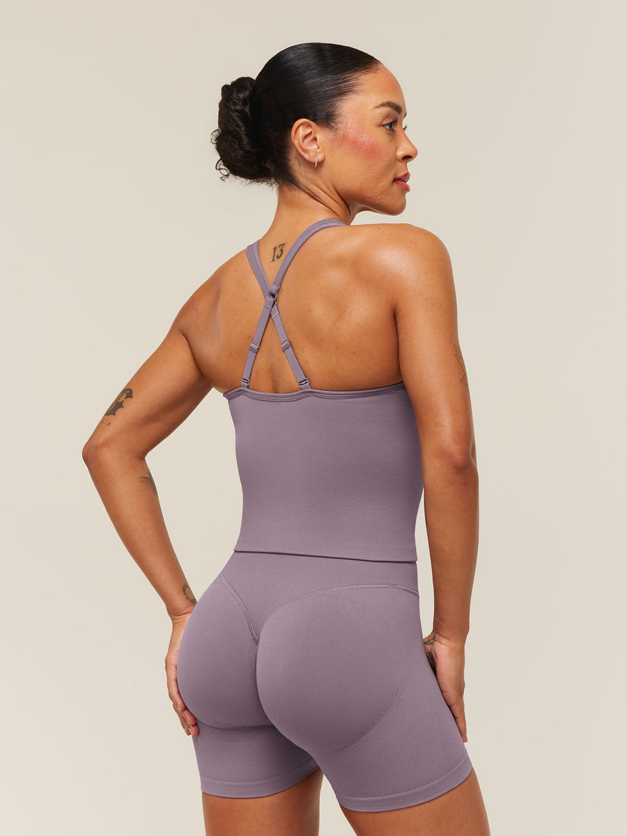 Gymshark Lift Seamless Tank with Shelf — Dusk Purple — 2
