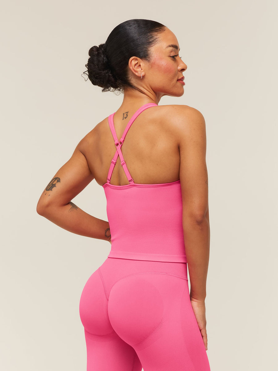 Gymshark Lift Seamless Tank with Shelf — Physical Pink — 2