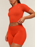 Gymshark Lift Seamless Short Sleeve Top — Bold Orange — 6