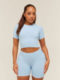 Gymshark Lift Seamless Short Sleeve Top — Chilled Blue — 1
