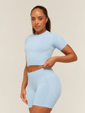 Gymshark Lift Seamless Short Sleeve Top — Chilled Blue — 4