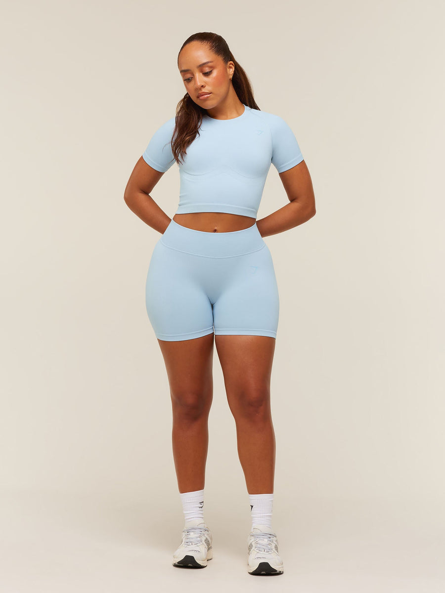 Gymshark Lift Seamless Short Sleeve Top — Chilled Blue — 7
