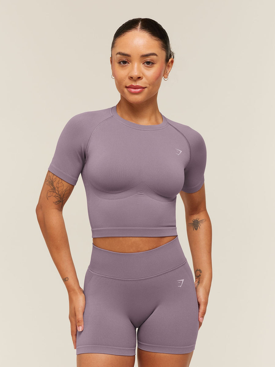 Gymshark Lift Seamless Short Sleeve Top — Dusk Purple — 1