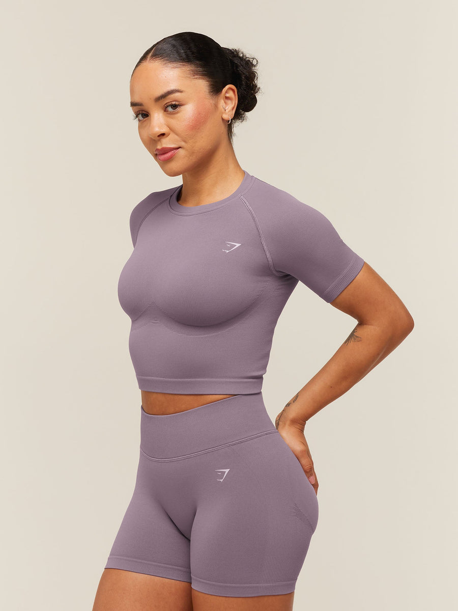Gymshark Lift Seamless Short Sleeve Top — Dusk Purple — 2