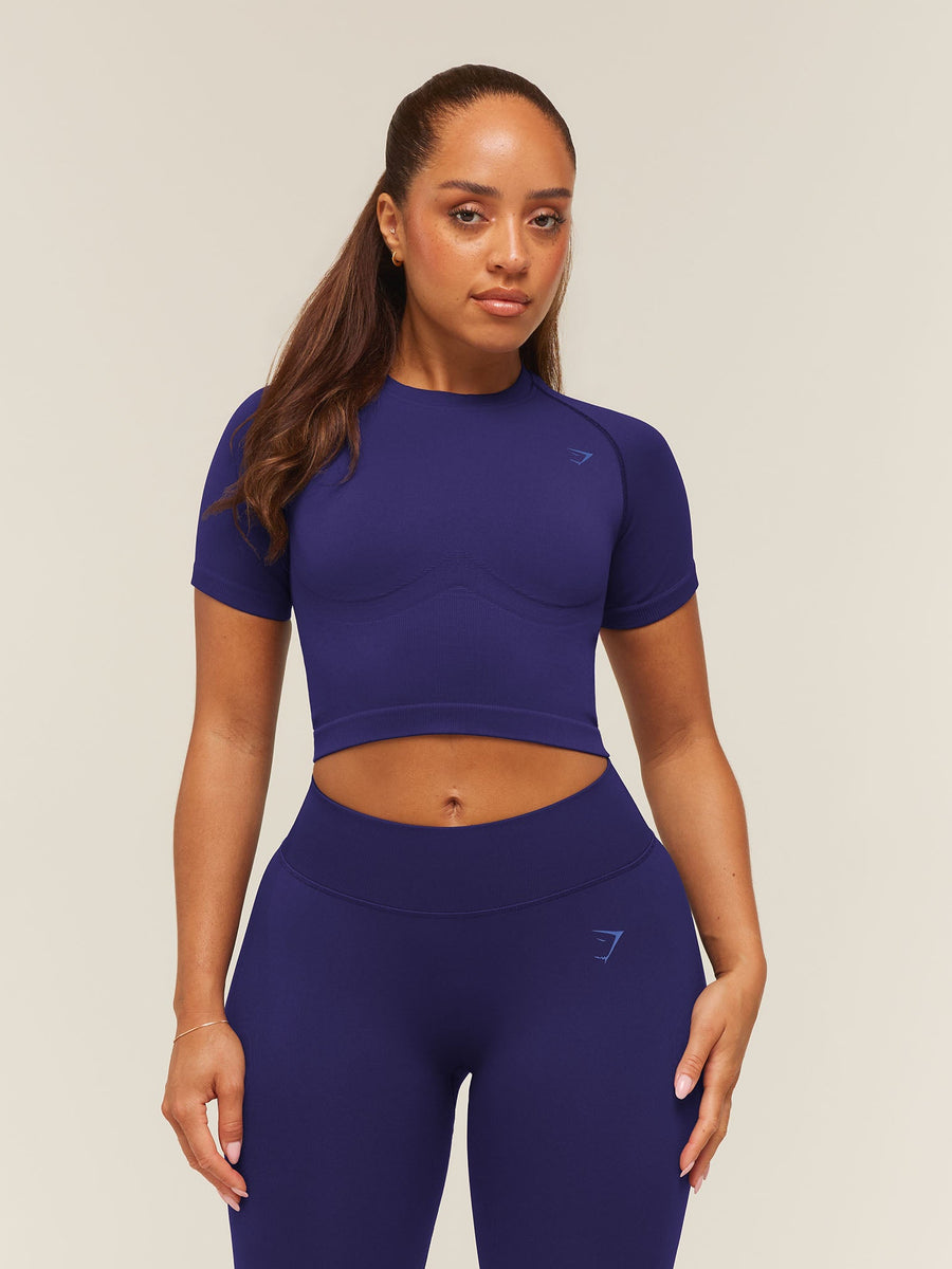 Gymshark Lift Seamless Short Sleeve Top — Indigo Purple — 1