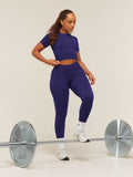 Gymshark Lift Seamless Short Sleeve Top — Indigo Purple — 6