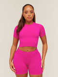 Gymshark Lift Seamless Short Sleeve Top — Super-Set Pink — 1