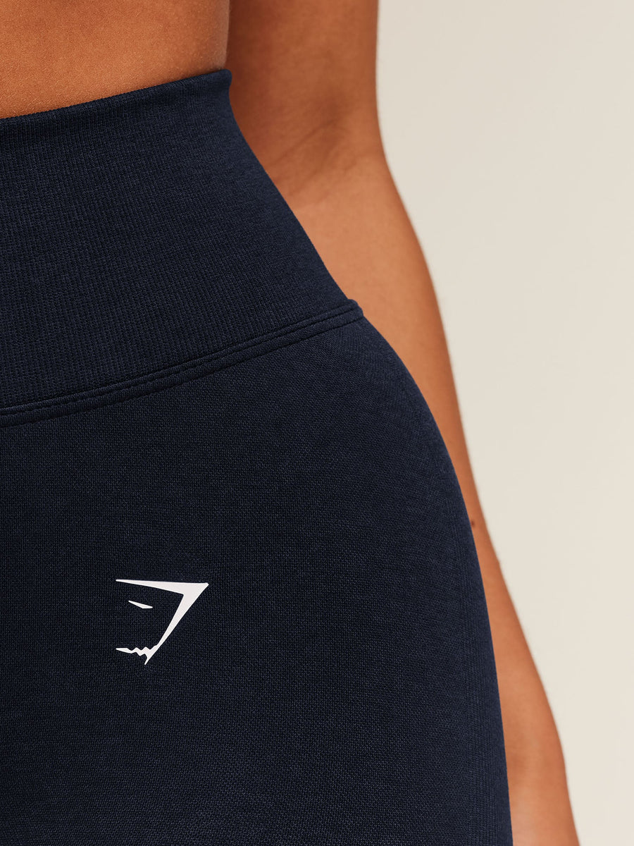 Gymshark Lift Seamless High-Rise Shorts — Midnight Blue/Black Marl — 5