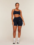 Gymshark Lift Seamless High-Rise Shorts — Midnight Blue/Black Marl — 4