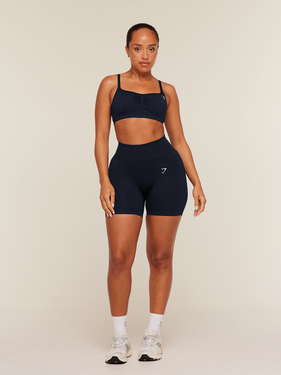 Gymshark Lift Seamless High-Rise Shorts — Midnight Blue/Black Marl — 4