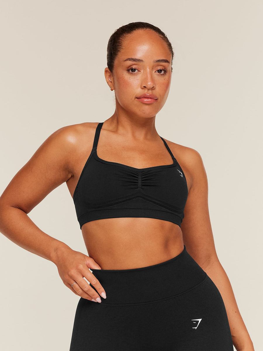 Gymshark Lift Seamless Sports Bra — Black/Black Marl — 1