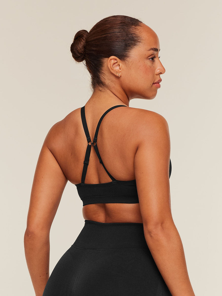 Gymshark Lift Seamless Sports Bra — Black/Black Marl — 2