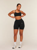 Gymshark Lift Seamless Sports Bra — Black/Black Marl — 4