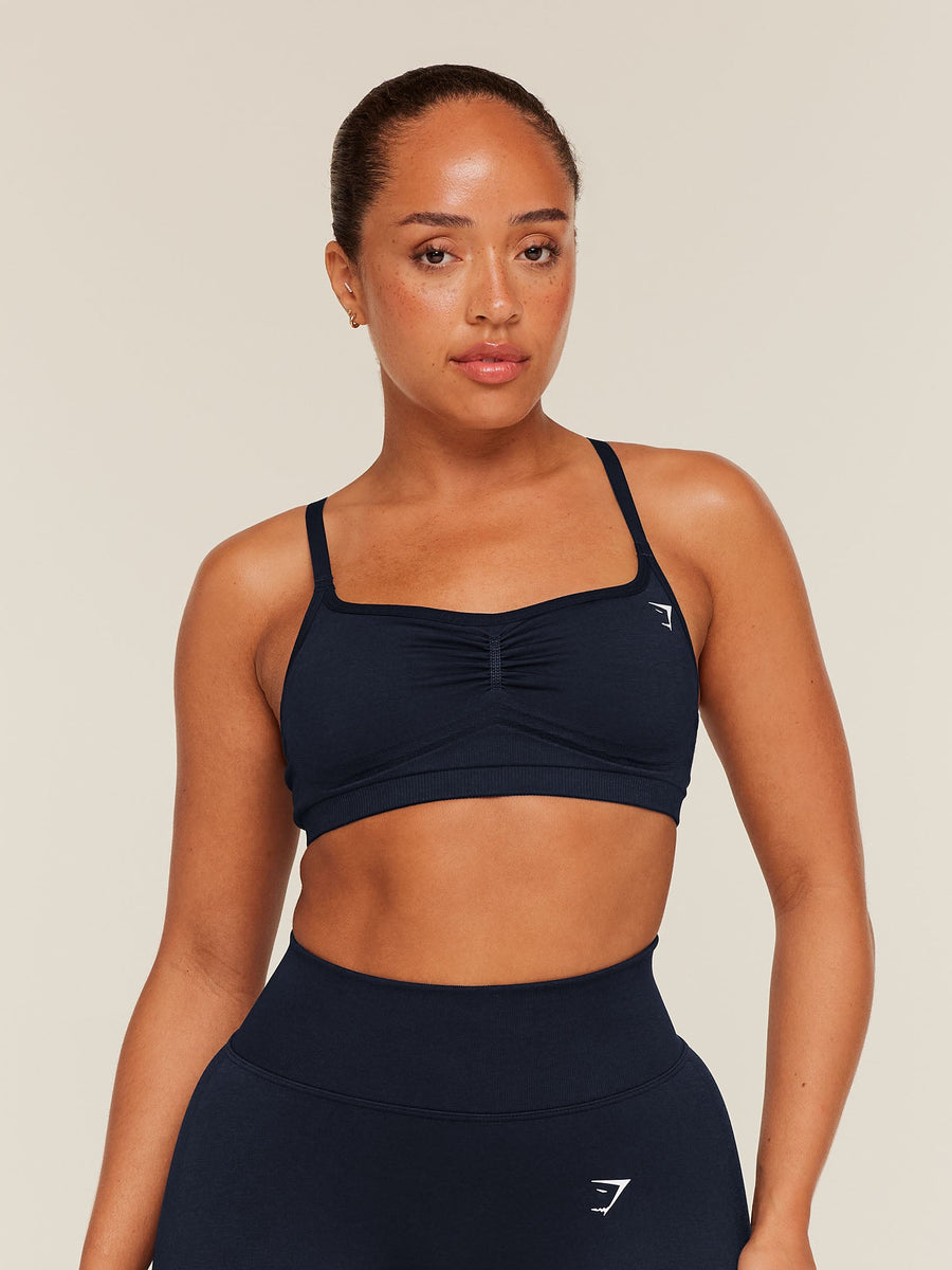 Gymshark Lift Seamless Sports Bra — Midnight Blue/Black Marl — 1