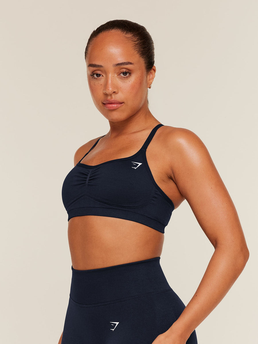 Gymshark Lift Seamless Sports Bra — Midnight Blue/Black Marl — 3
