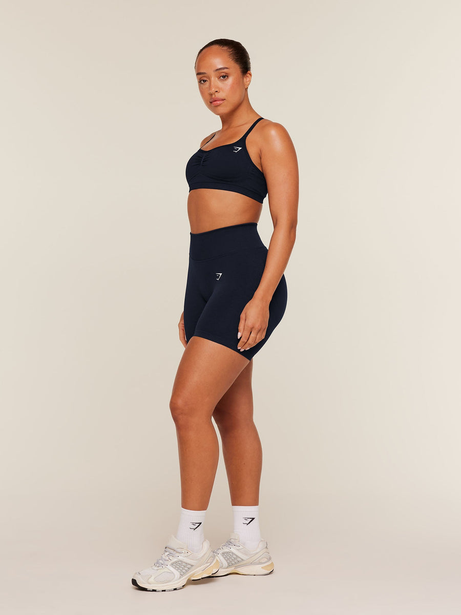 Gymshark Lift Seamless Sports Bra — Midnight Blue/Black Marl — 4