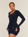 Gymshark Lift Seamless Zip Up Jacket — Midnight Blue/Black Marl — 3