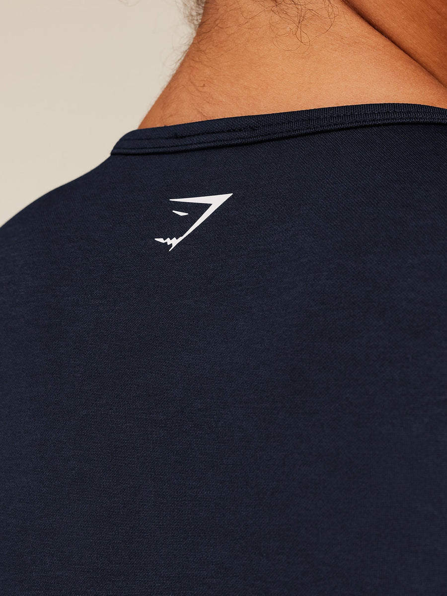 Gymshark Lift Seamless Zip Up Jacket — Midnight Blue/Black Marl — 6