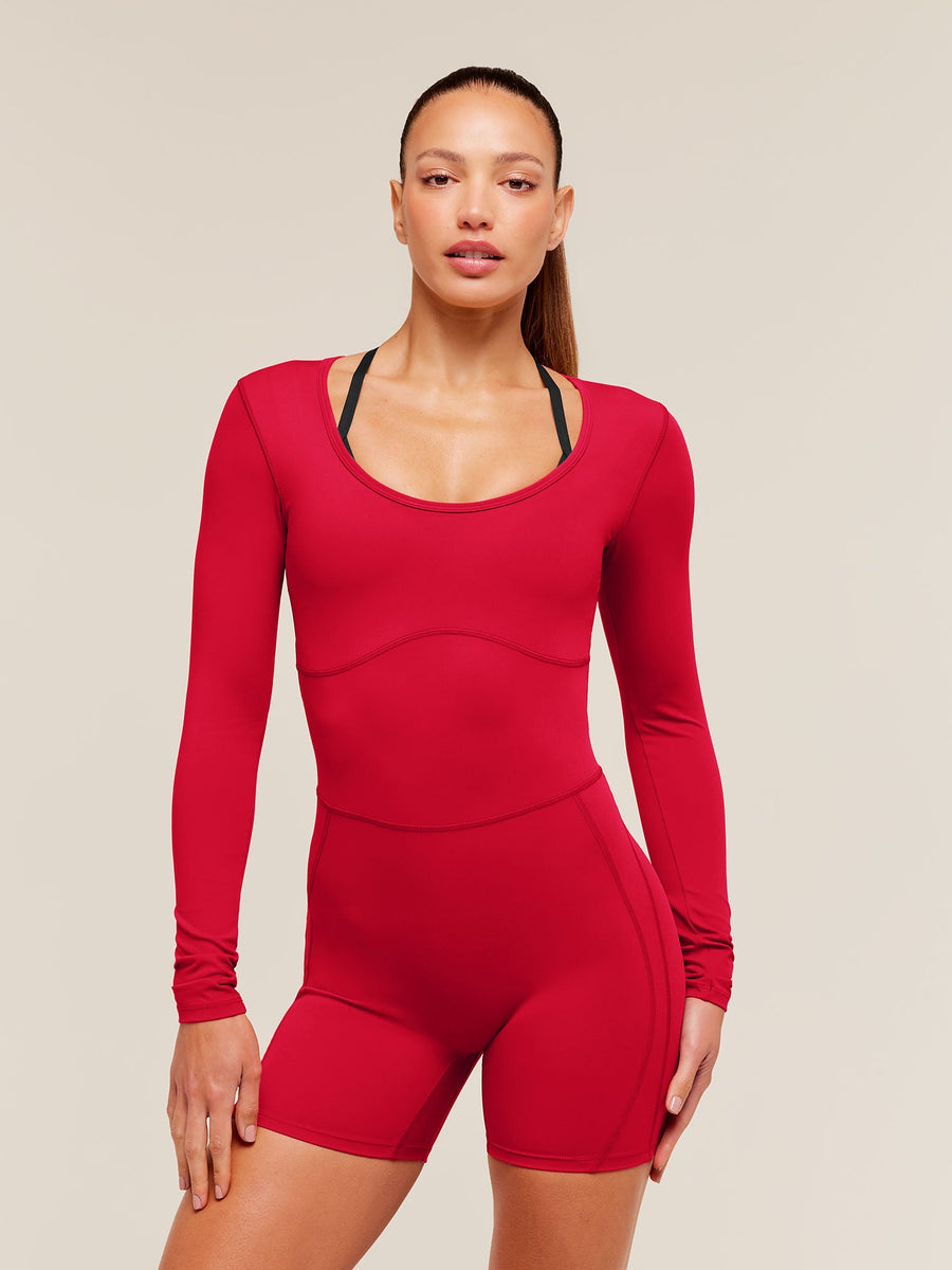 Gymshark Lifting Dipped Waistband All-In-One — Carmine Red — 2