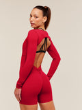 Gymshark Lifting Dipped Waistband All-In-One — Carmine Red — 3