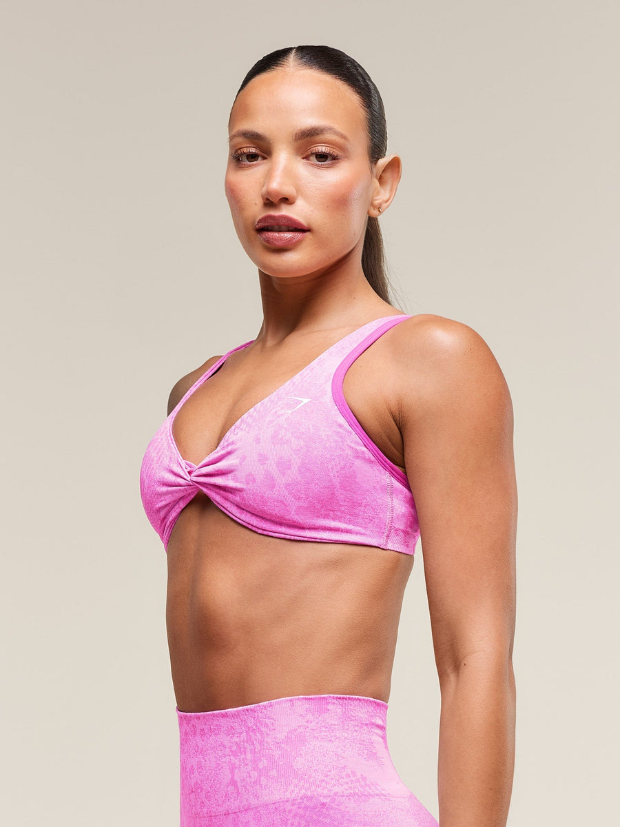 Gymshark Adapt Animal X Whitney Seamless Twist Front Bra — Sour Pink/Vibrant Pink — 5