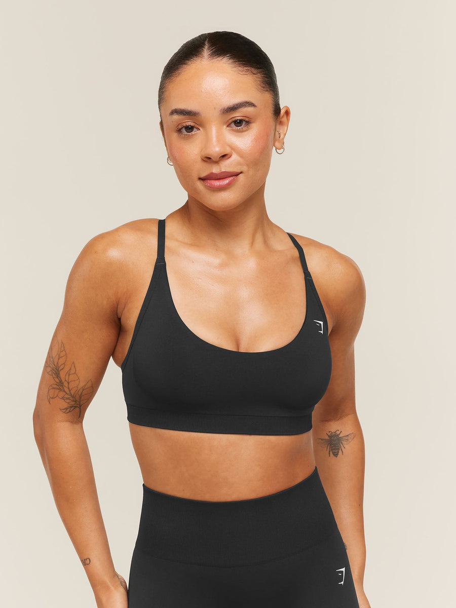 Gymshark Everyday Seamless Racerback Sports Bra — Black — 1