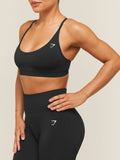Gymshark Everyday Seamless Racerback Sports Bra — Black — 3
