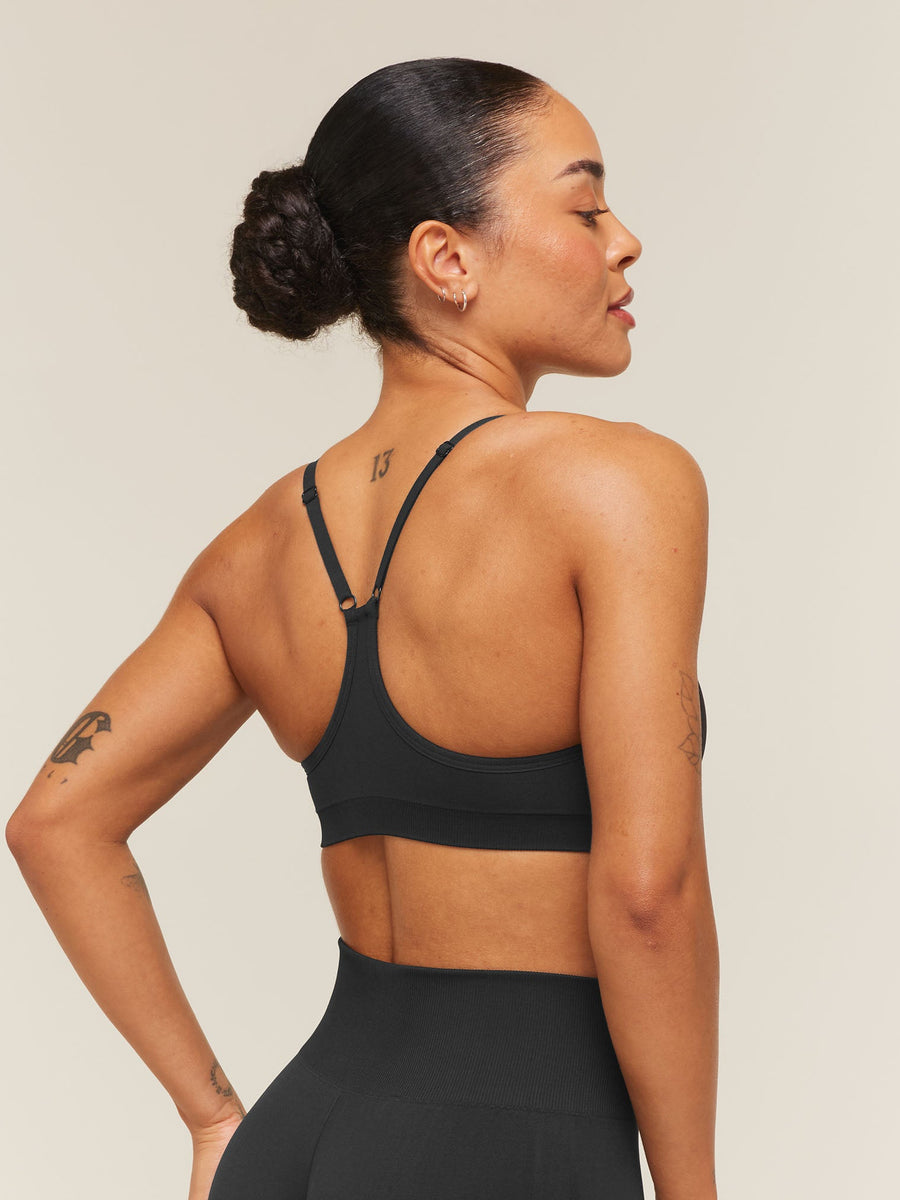 Gymshark Everyday Seamless Racerback Sports Bra — Black — 2