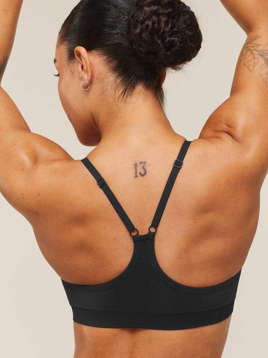 Gymshark Everyday Seamless Racerback Sports Bra — Black — 7