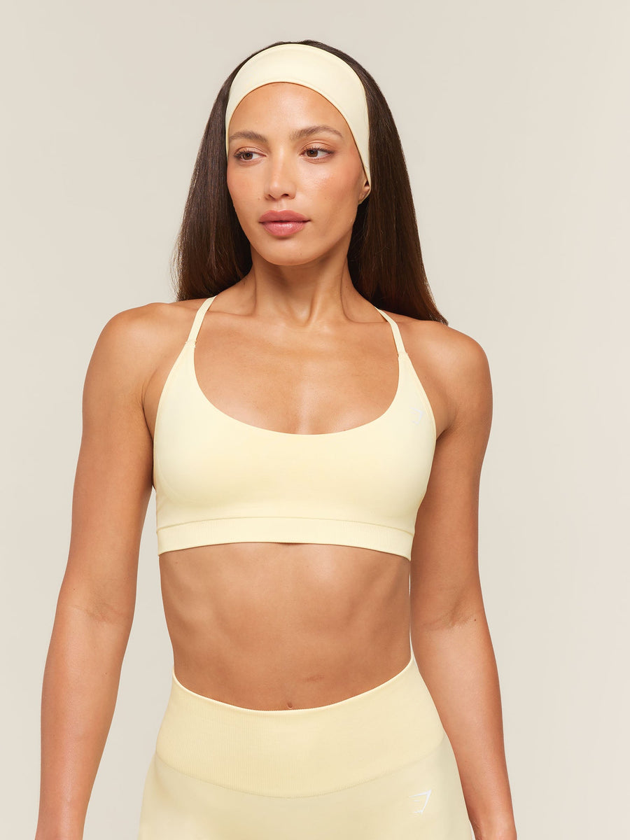 Gymshark Everyday Seamless Racerback Sports Bra — Butter Yellow — 3