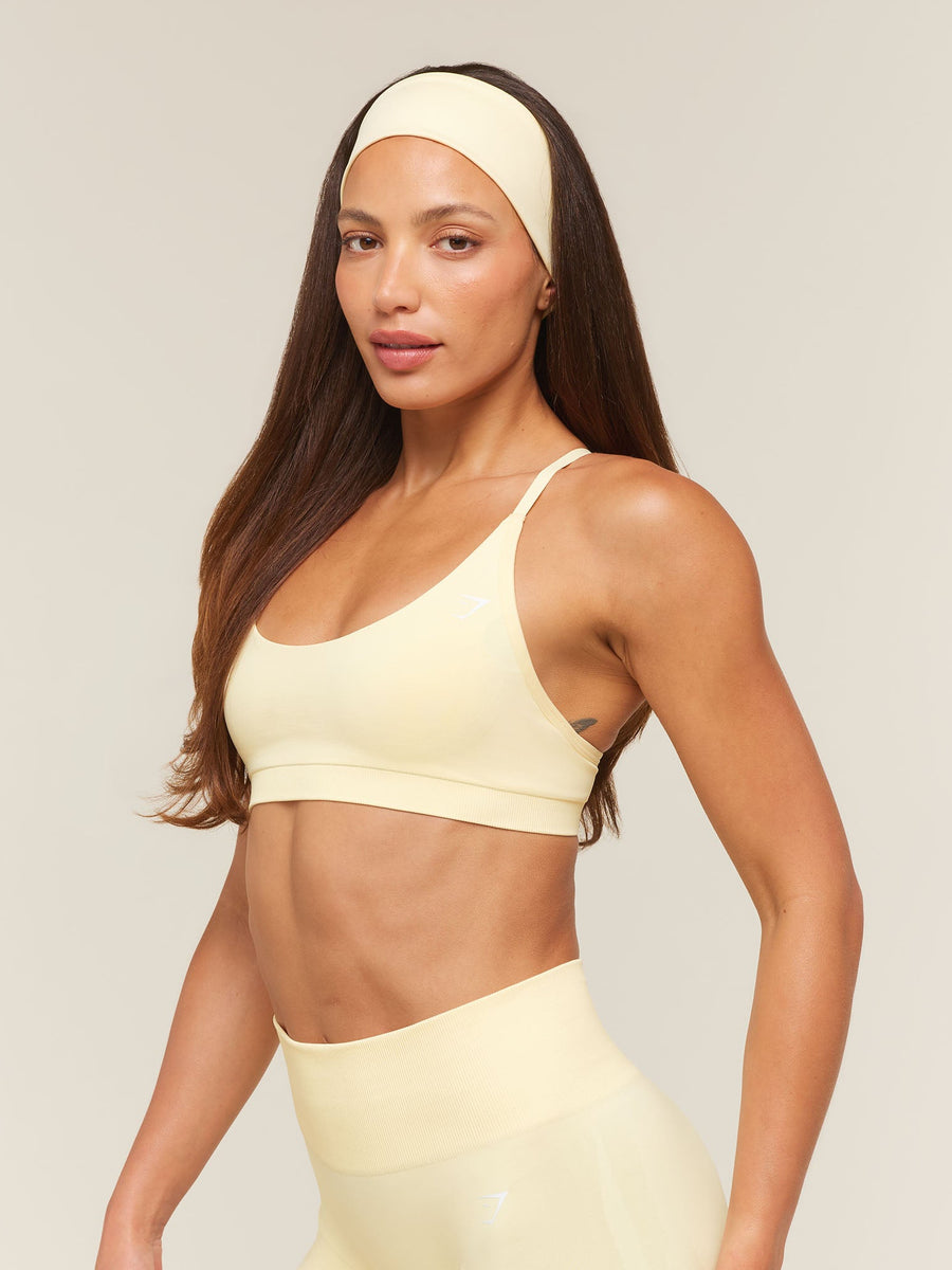 Gymshark Everyday Seamless Racerback Sports Bra — Butter Yellow — 5