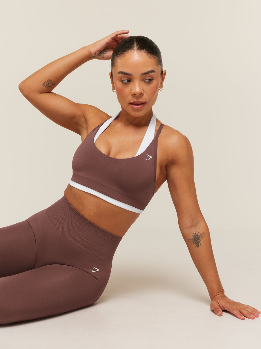 Gymshark Everyday Seamless Racerback Sports Bra — Espresso Brown — 5