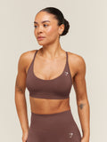 Gymshark Everyday Seamless Racerback Sports Bra — Espresso Brown — 1
