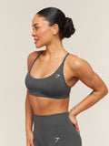 Gymshark Everyday Seamless Racerback Sports Bra — Onyx Grey — 3