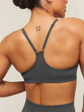 Gymshark Everyday Seamless Racerback Sports Bra — Onyx Grey — 6
