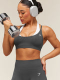 Gymshark Everyday Seamless Racerback Sports Bra — Onyx Grey — 5