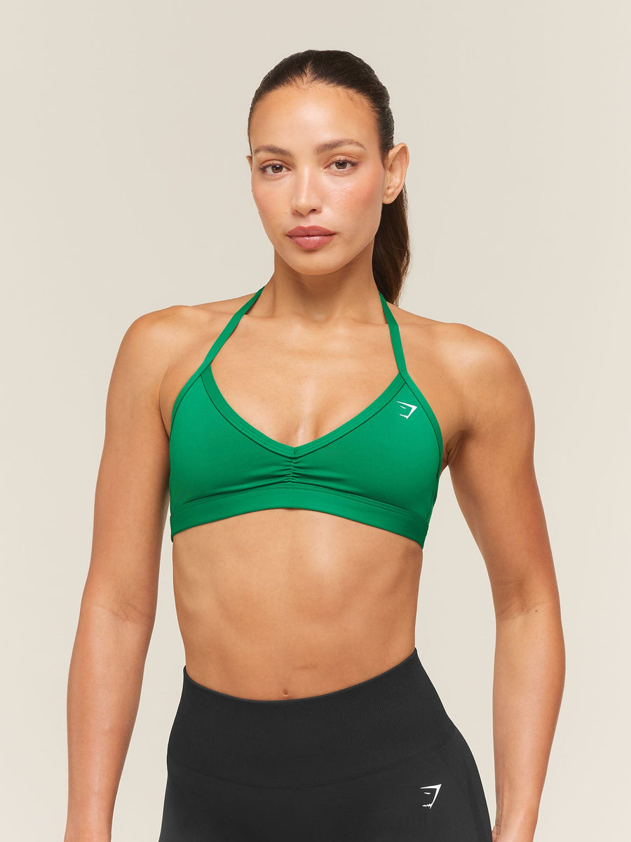 Gymshark Light Support Minimal Halterneck Bra — Track Green — 1