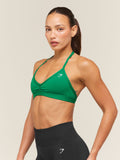 Gymshark Light Support Minimal Halterneck Bra — Track Green — 3