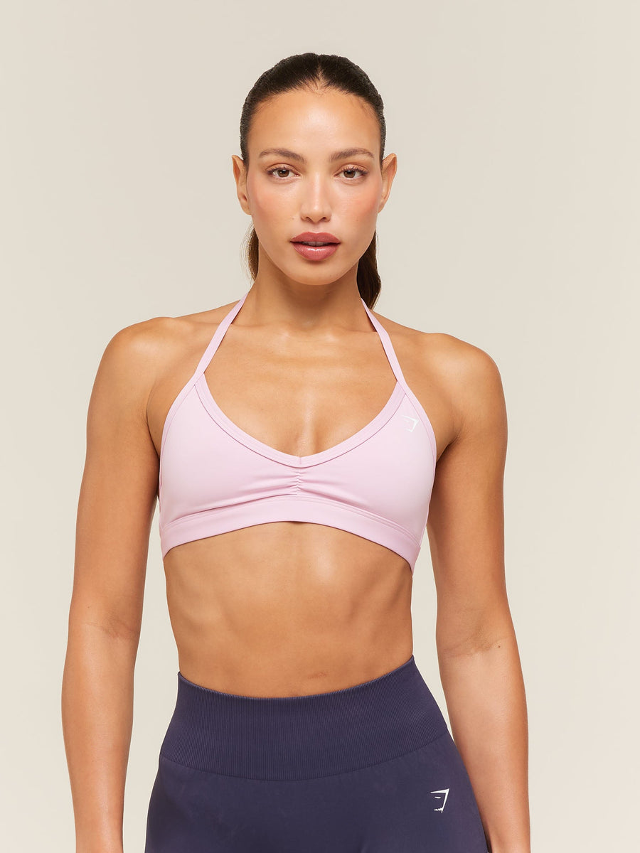 Gymshark Light Support Minimal Halterneck Bra — Haze Pink — 1