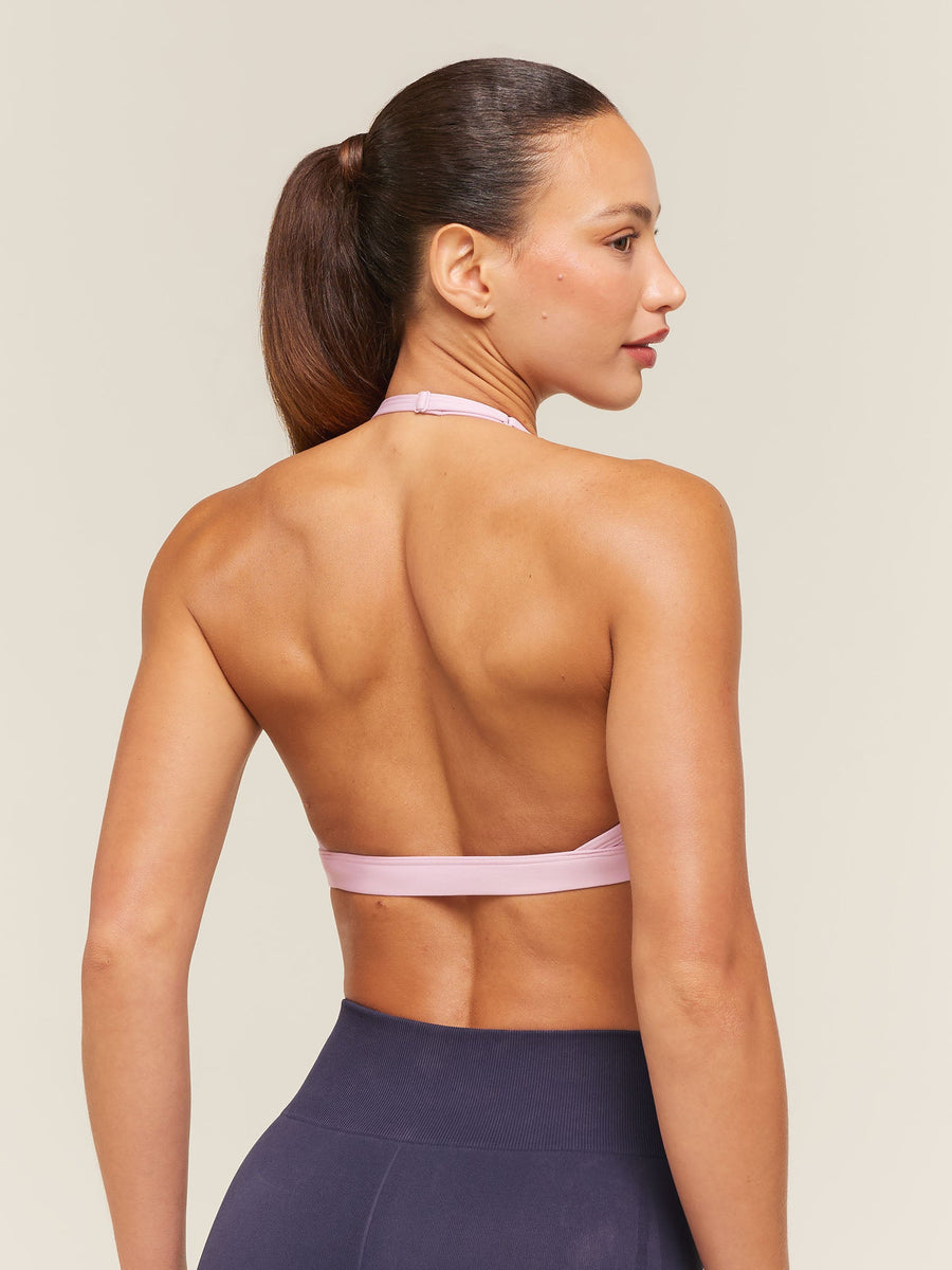 Gymshark Light Support Minimal Halterneck Bra — Haze Pink — 2