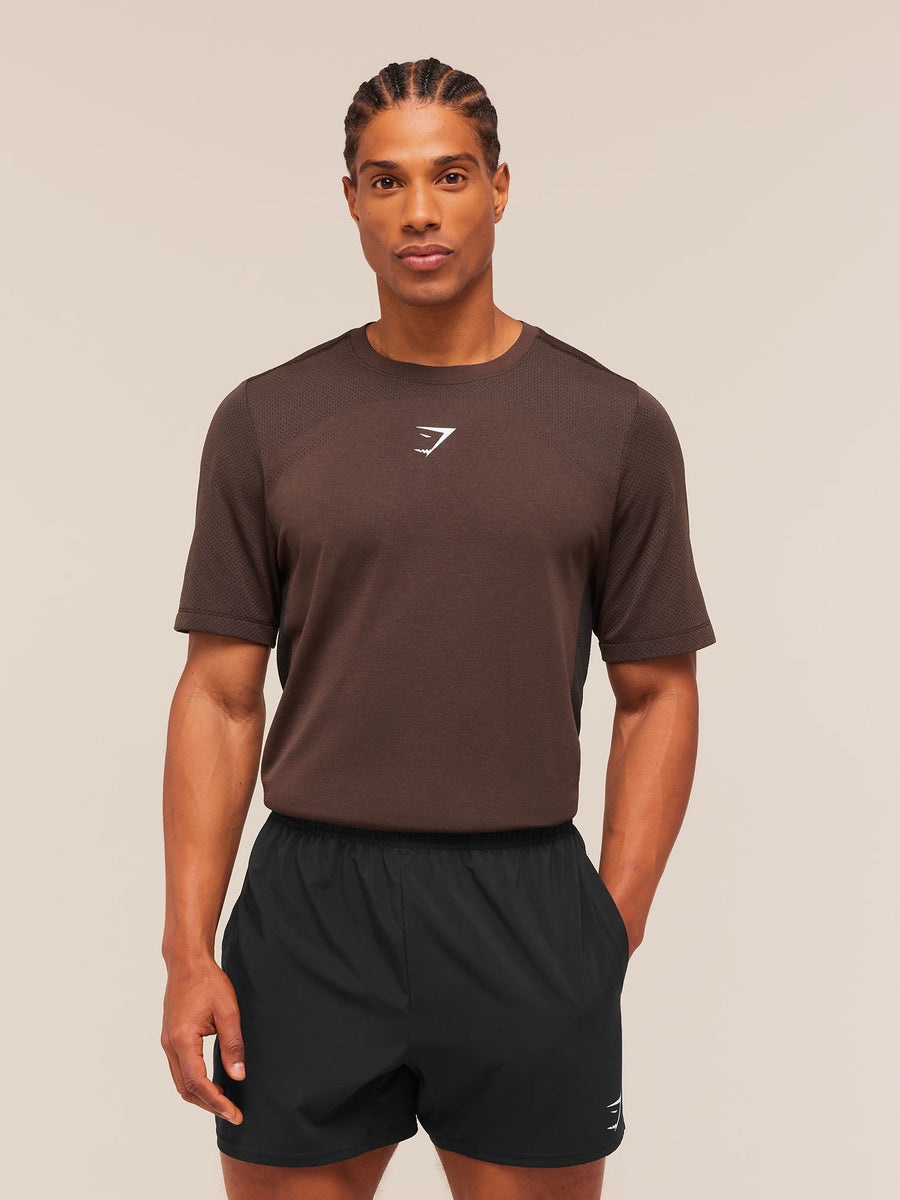 Gymshark Lightweight Seamless T-Shirt — Espresso Brown/Marl — 1