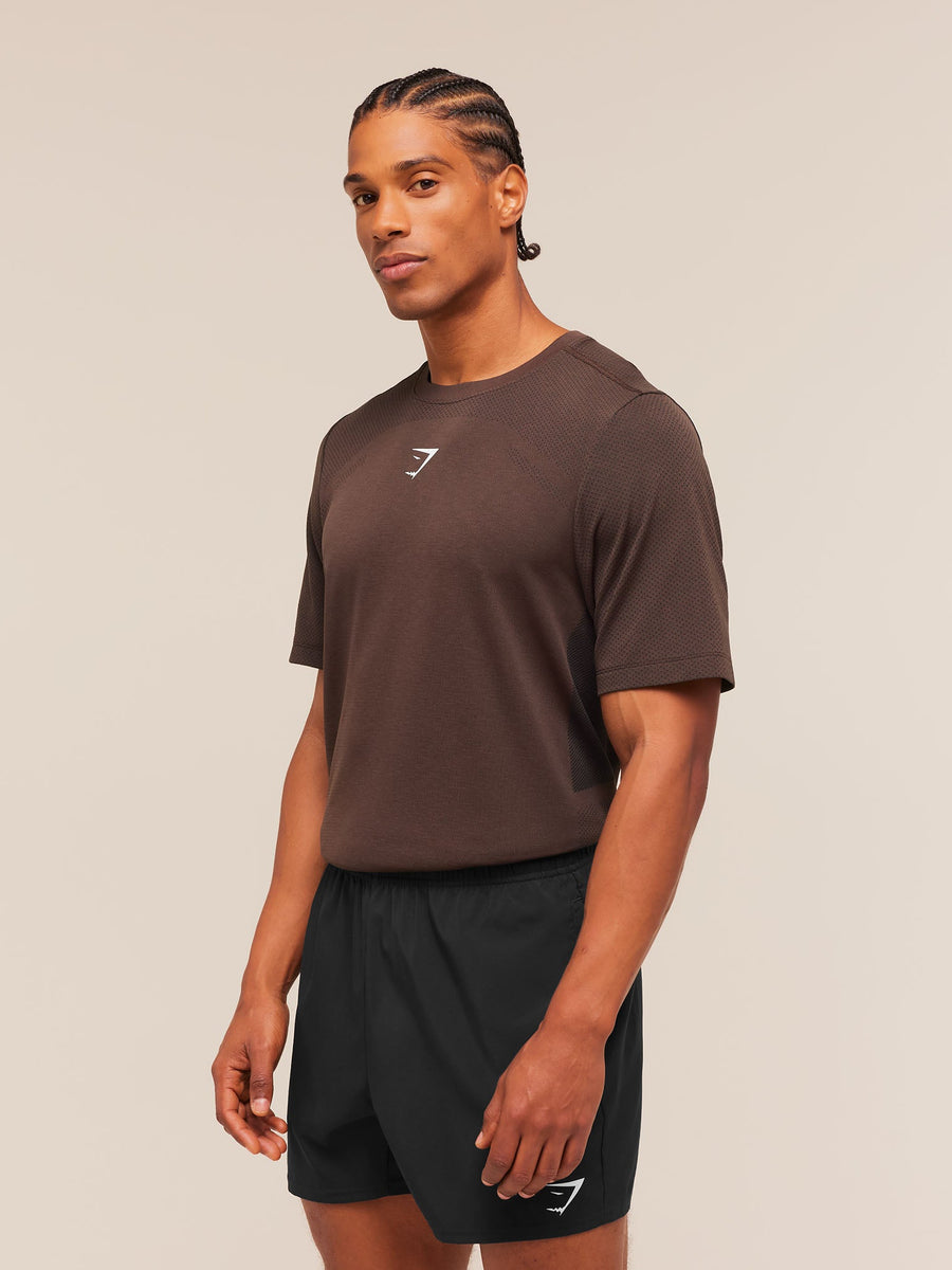 Gymshark Lightweight Seamless T-Shirt — Espresso Brown/Marl — 3