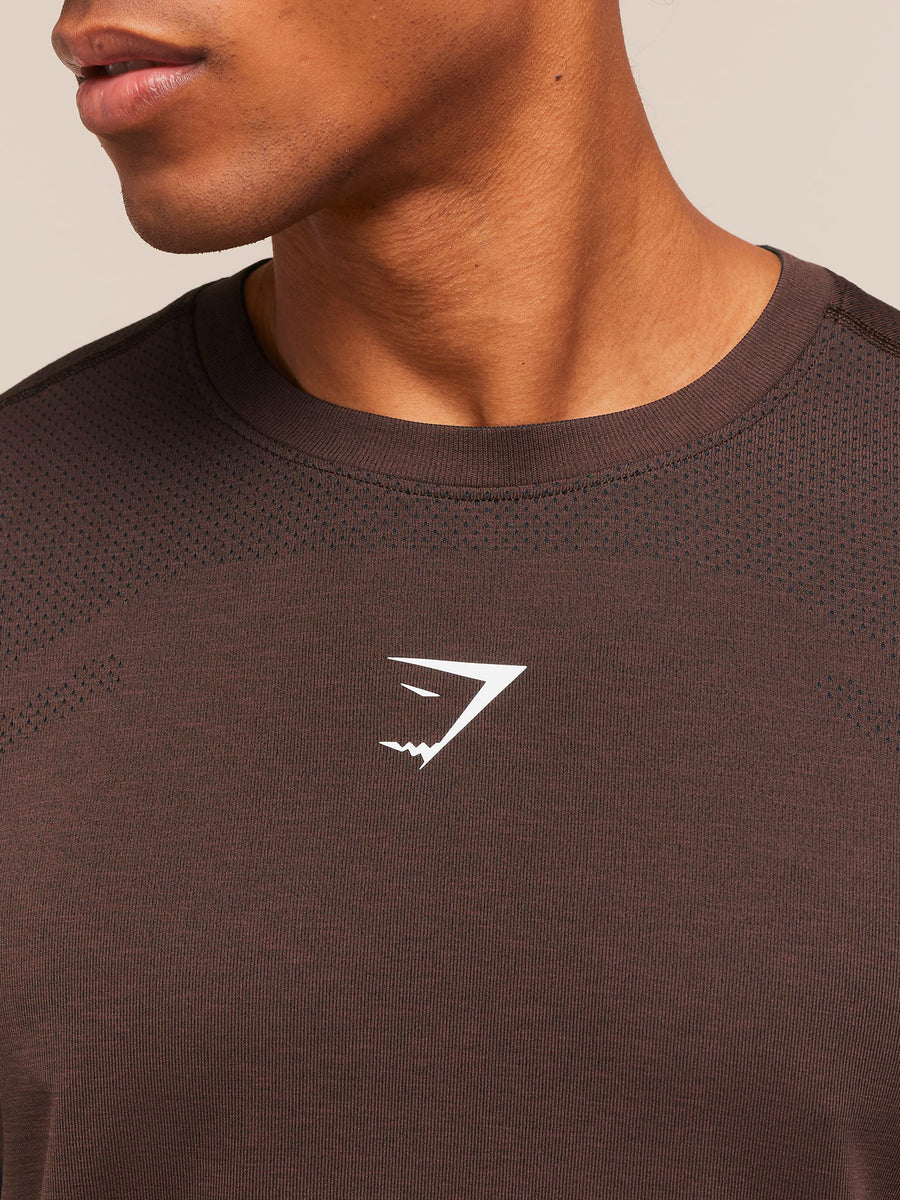 Gymshark Lightweight Seamless T-Shirt — Espresso Brown/Marl — 5