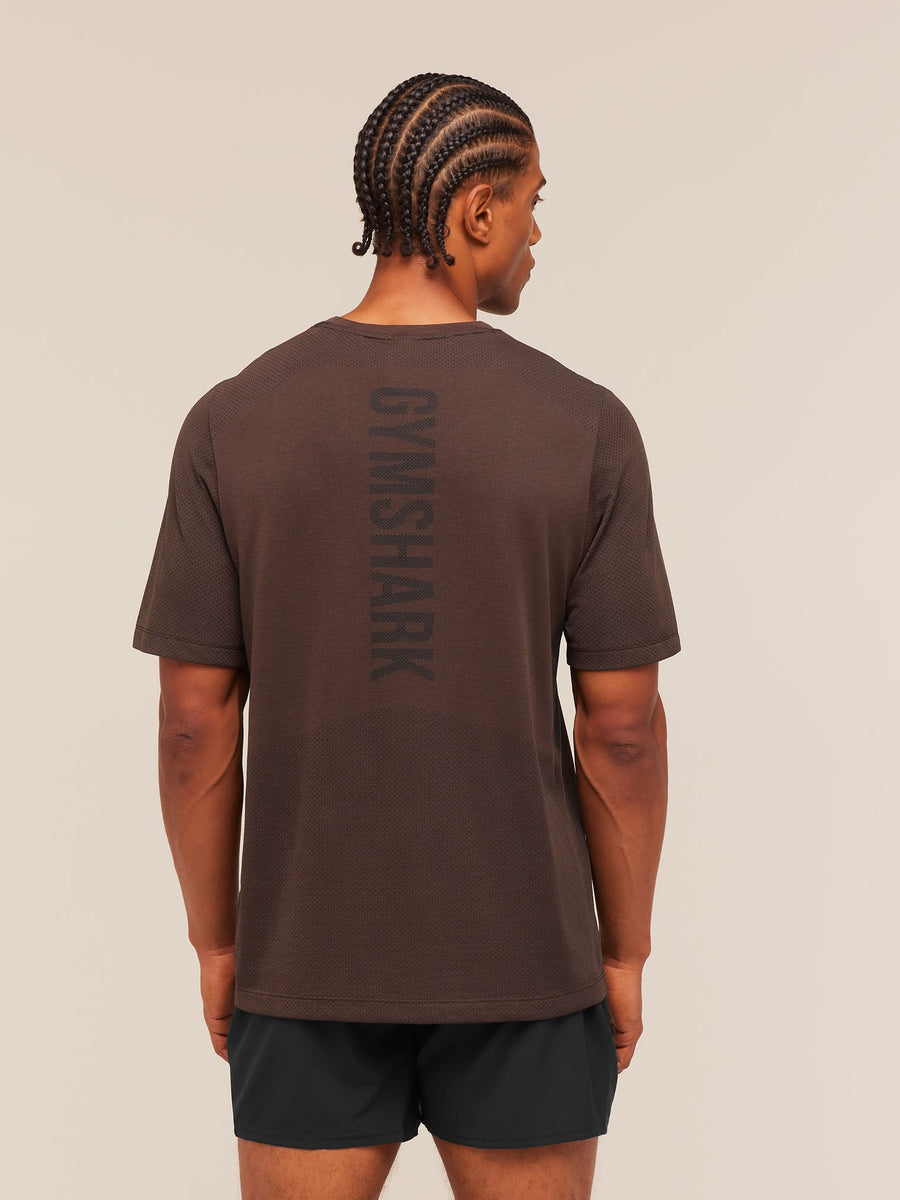 Gymshark Lightweight Seamless T-Shirt — Espresso Brown/Marl — 7