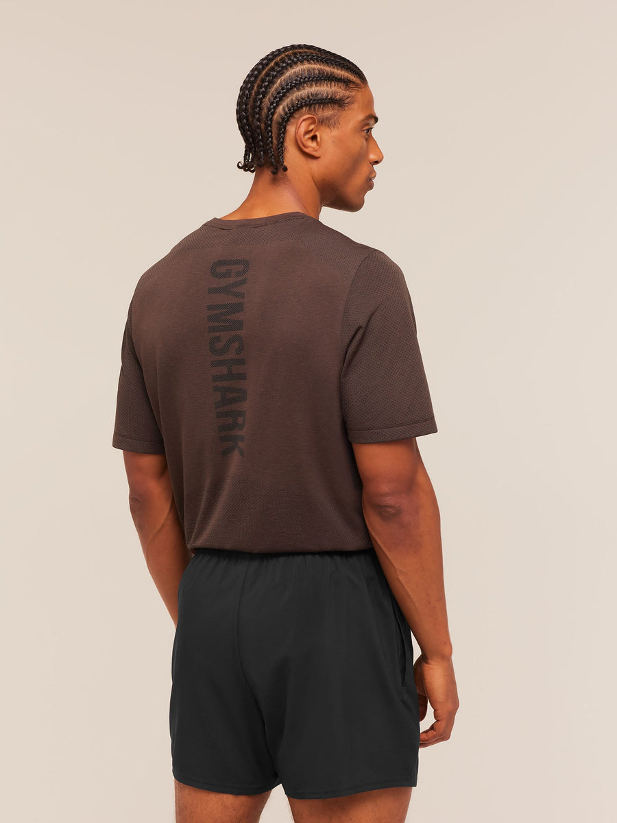 Gymshark Lightweight Seamless T-Shirt — Espresso Brown/Marl — 2