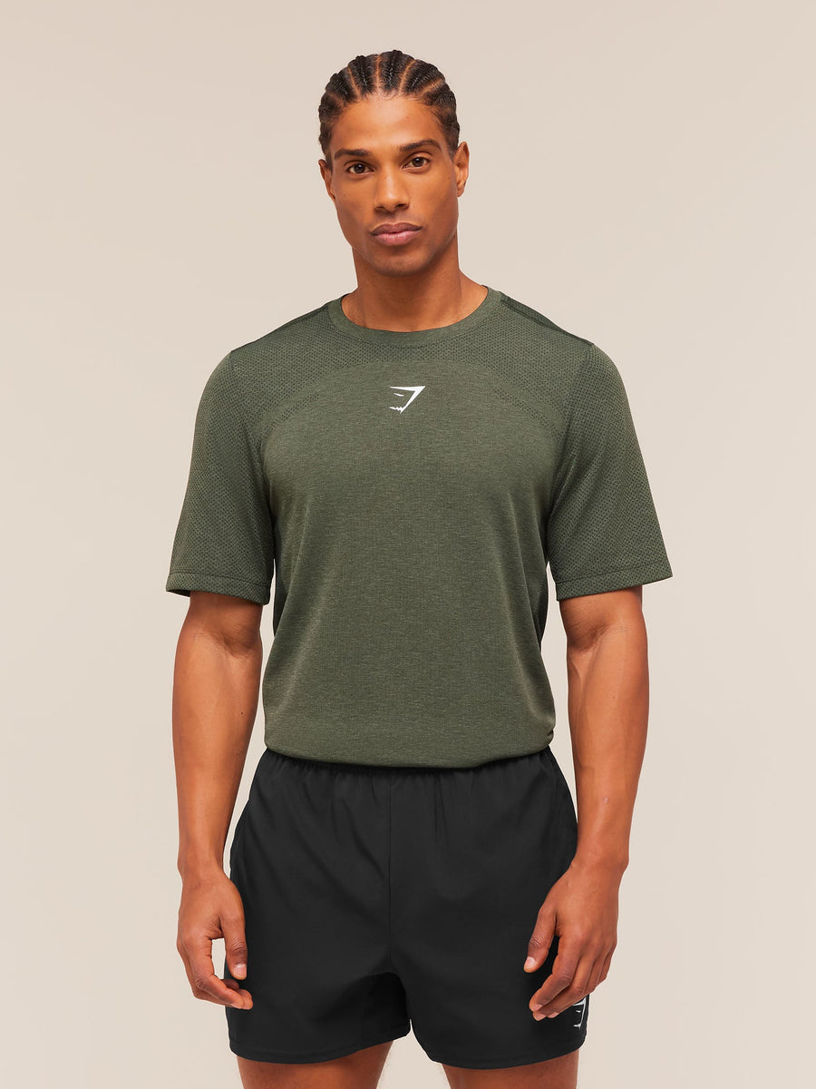 Gymshark Lightweight Seamless T-Shirt — Strength Green/Marl — 1