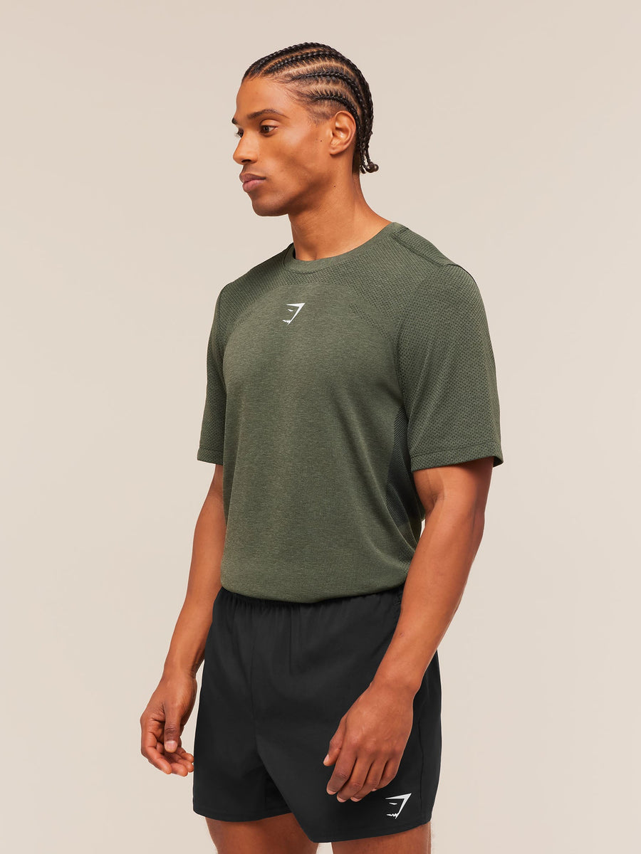 Gymshark Lightweight Seamless T-Shirt — Strength Green/Marl — 3